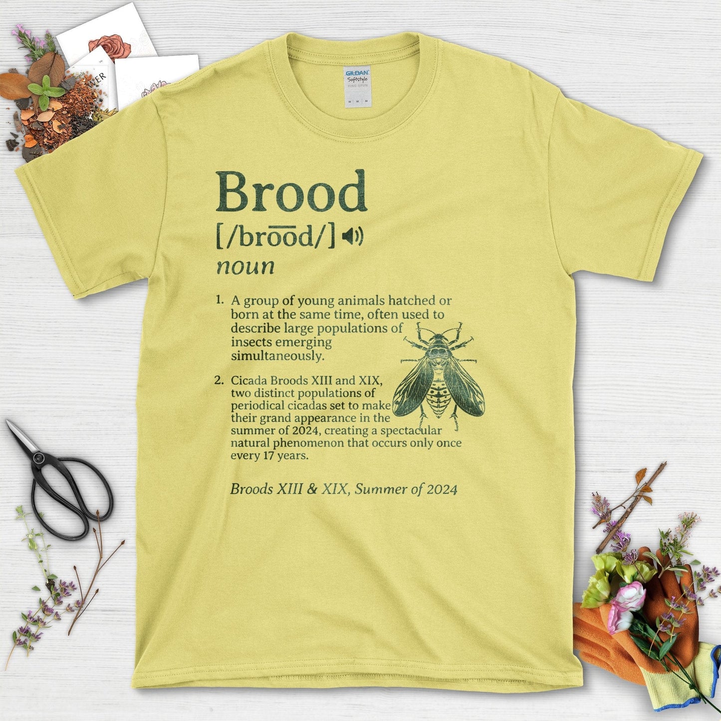 Nature's Brood Design Cicadas Broods XIII XIX T-Shirt Cornsilk / S T-Shirt