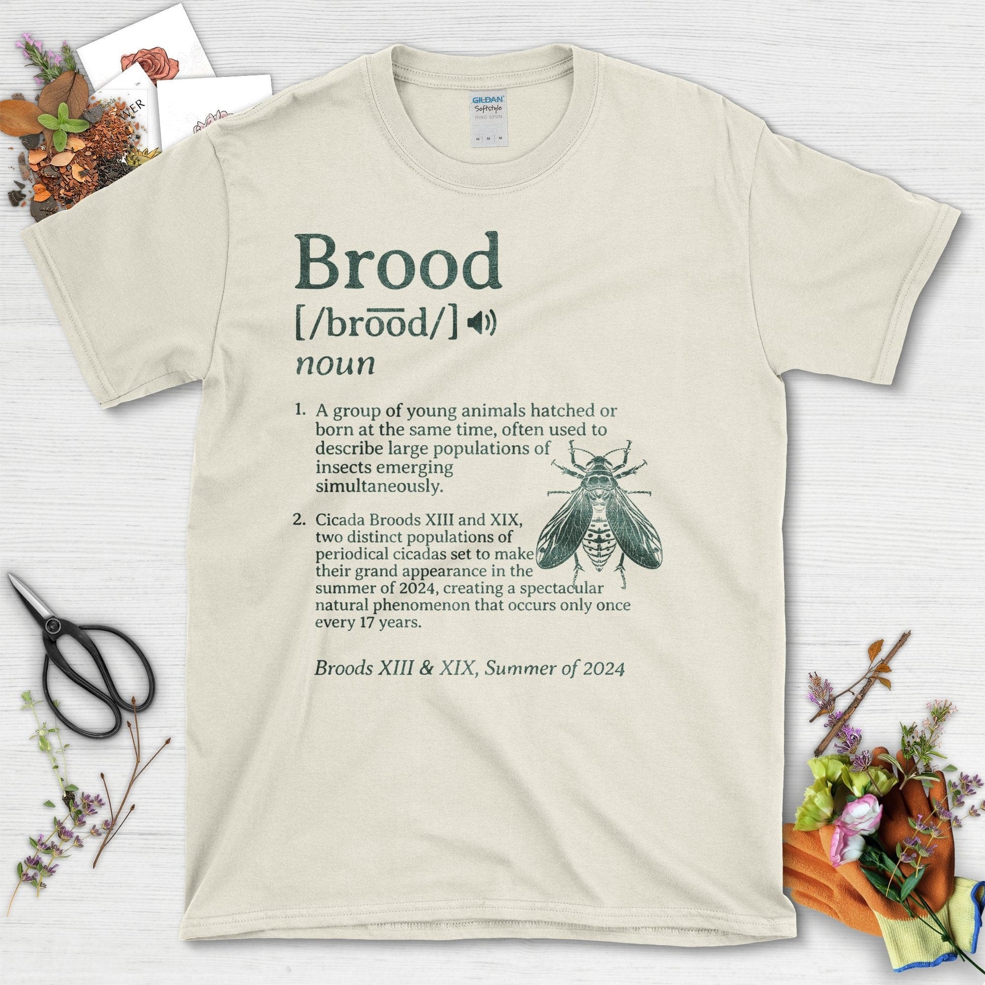 Nature's Brood Design Cicadas Broods XIII XIX T-Shirt Natural / S T-Shirt
