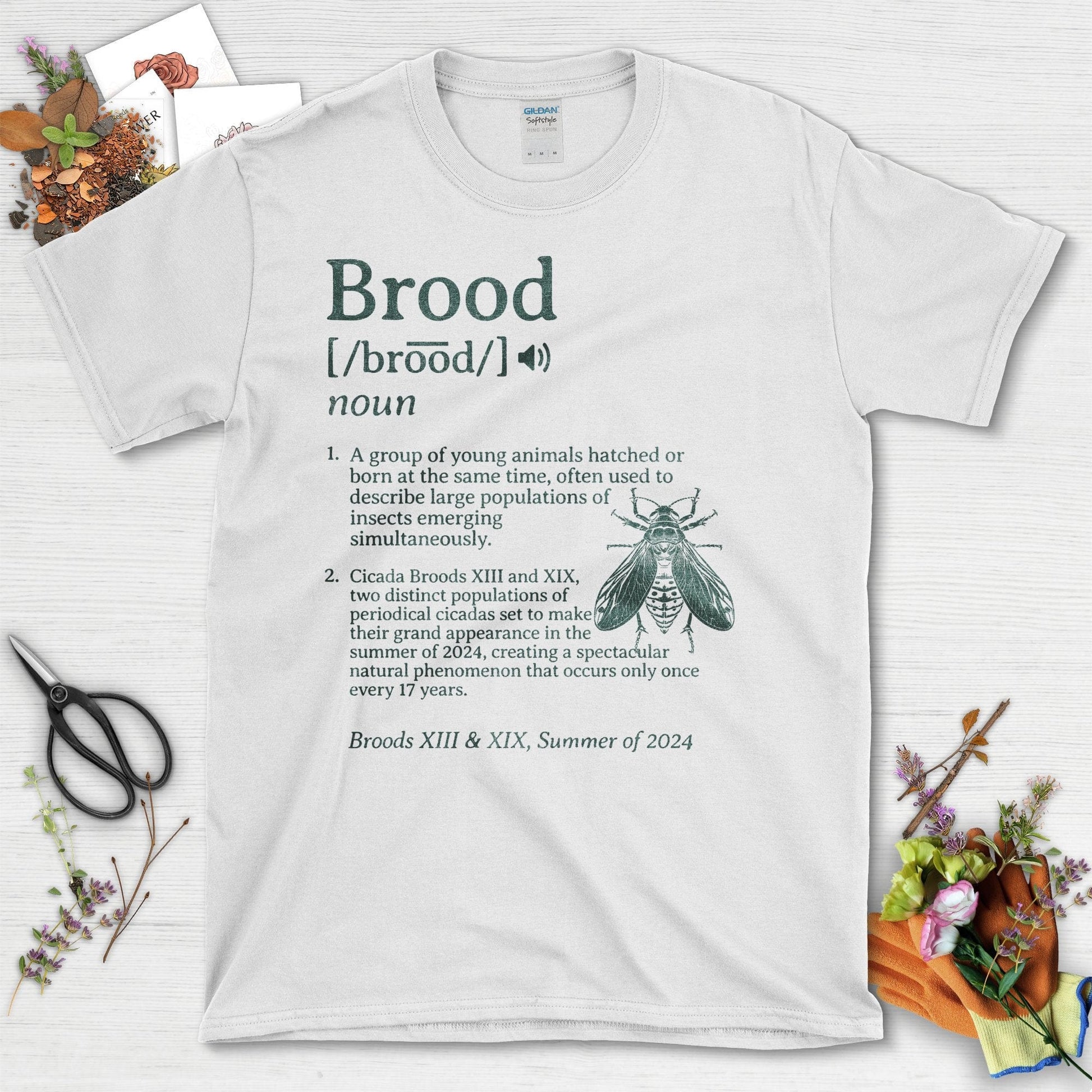 Nature's Brood Design Cicadas Broods XIII XIX T-Shirt White / S T-Shirt