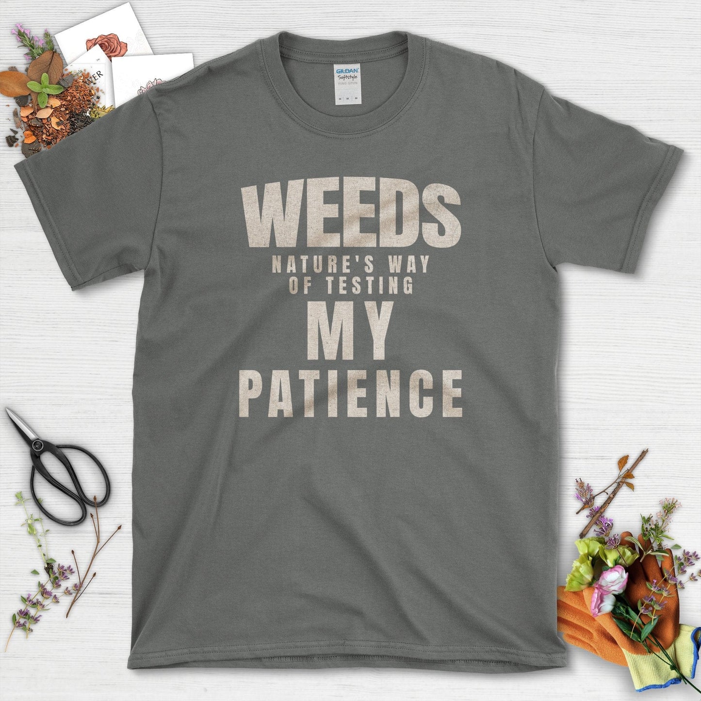 Nature's Way Of Testing Patience T-Shirt Charcoal / S T-Shirt