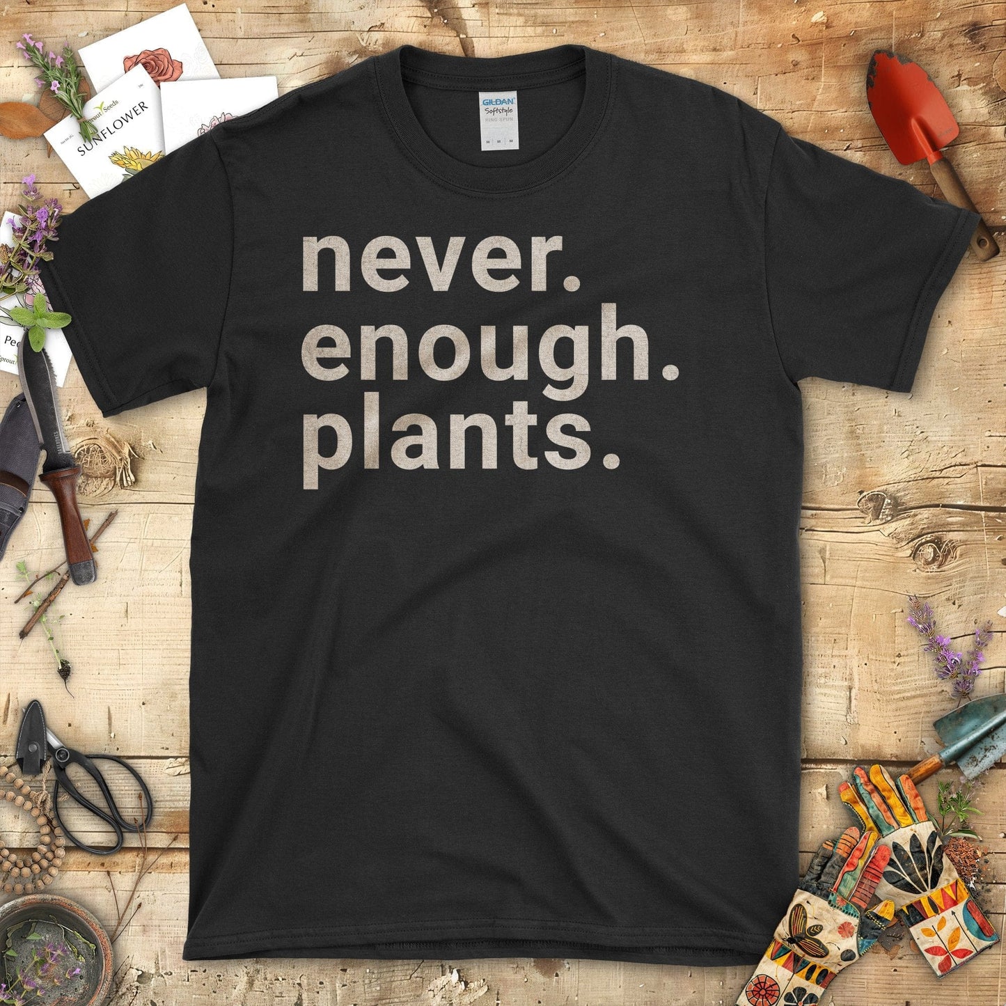 Never Enough Plants Gardening Enthusiast T-Shirt Black / S T-Shirt