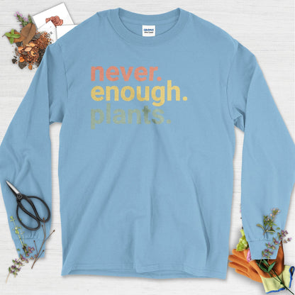 Never Enough Plants Long Sleeve Light Blue / S T-Shirt