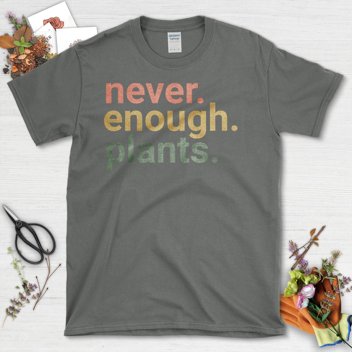 Never Enough Plants Quote Graphic Unisex T-Shirt Charcoal / S T-Shirt