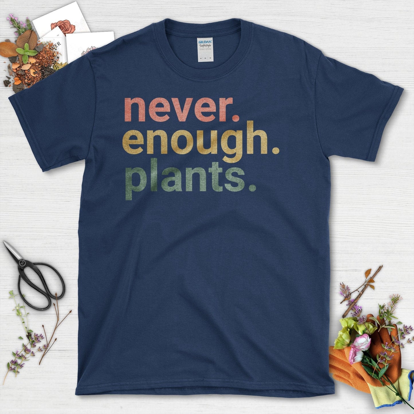 Never Enough Plants Quote Graphic Unisex T-Shirt Navy / S T-Shirt