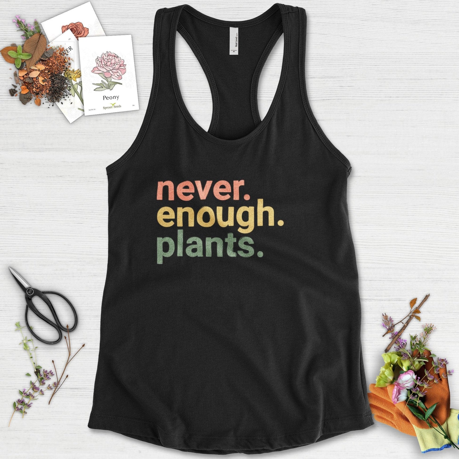 Never Enough Plants Racerback Racerback / XS / Black Physical Item