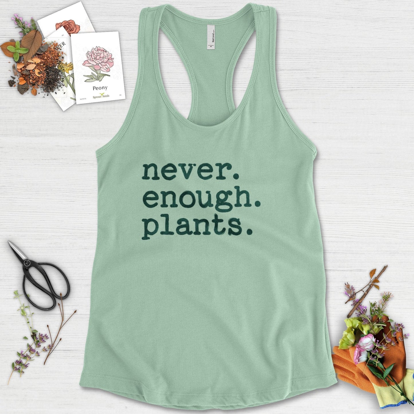 Never Enough Plants Racerback Racerback / XS / Mint Physical Item