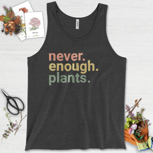 Never Enough Plants Tank Top Dark Gray Heather / XS Physical Item