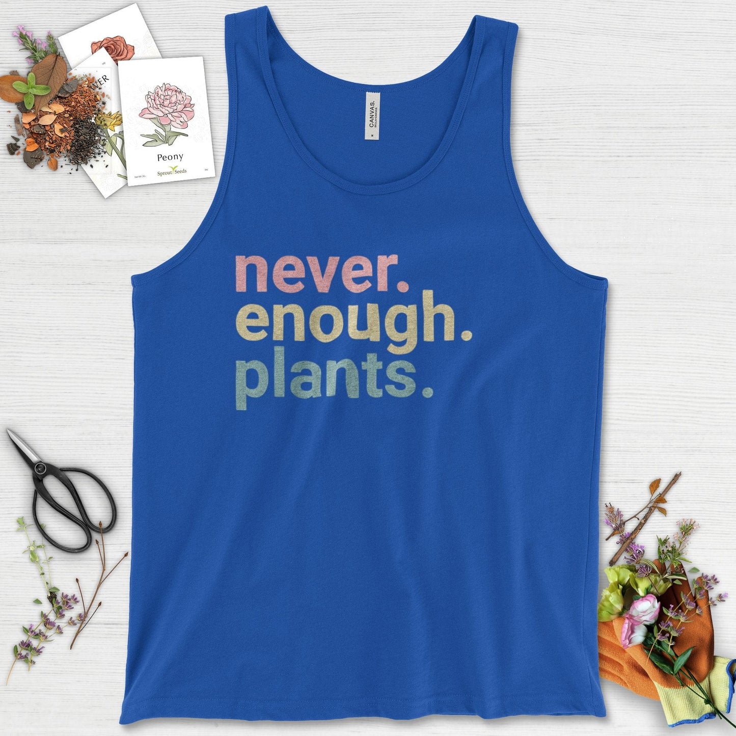 Never Enough Plants Tank Top True Royal / XS Physical Item