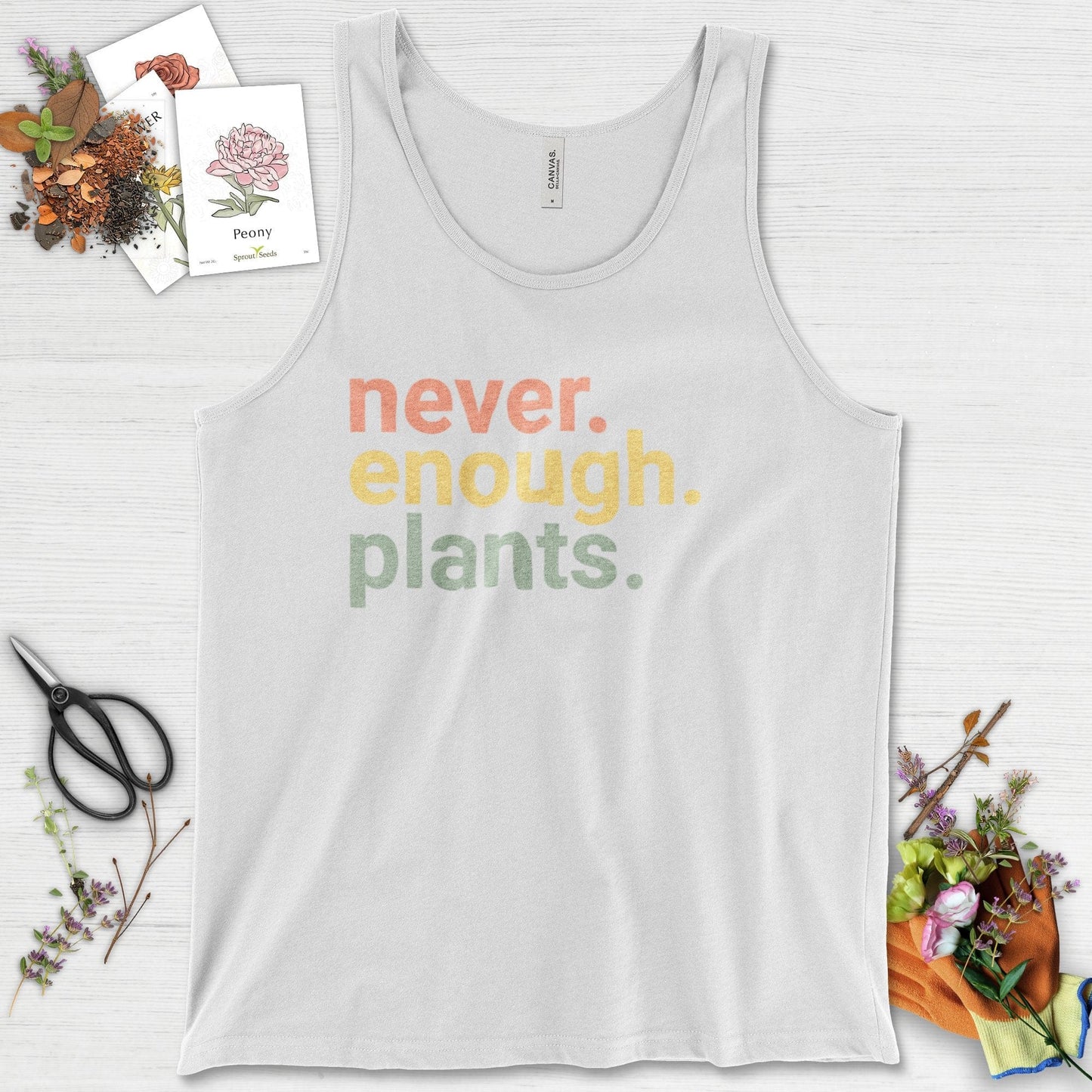 Never Enough Plants Tank Top White / XS Physical Item