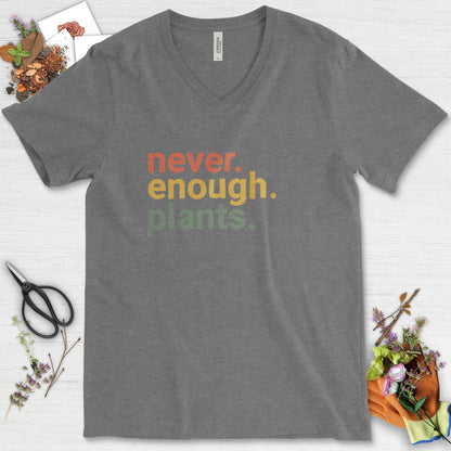 Never Enough Plants V-Neck Deep Heather / S T-Shirt