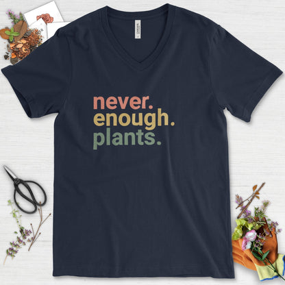 Never Enough Plants V-Neck Navy / S T-Shirt