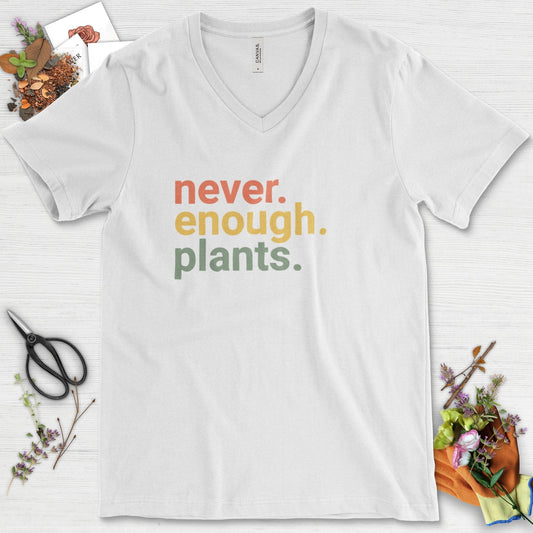 Never Enough Plants V-Neck White / S T-Shirt