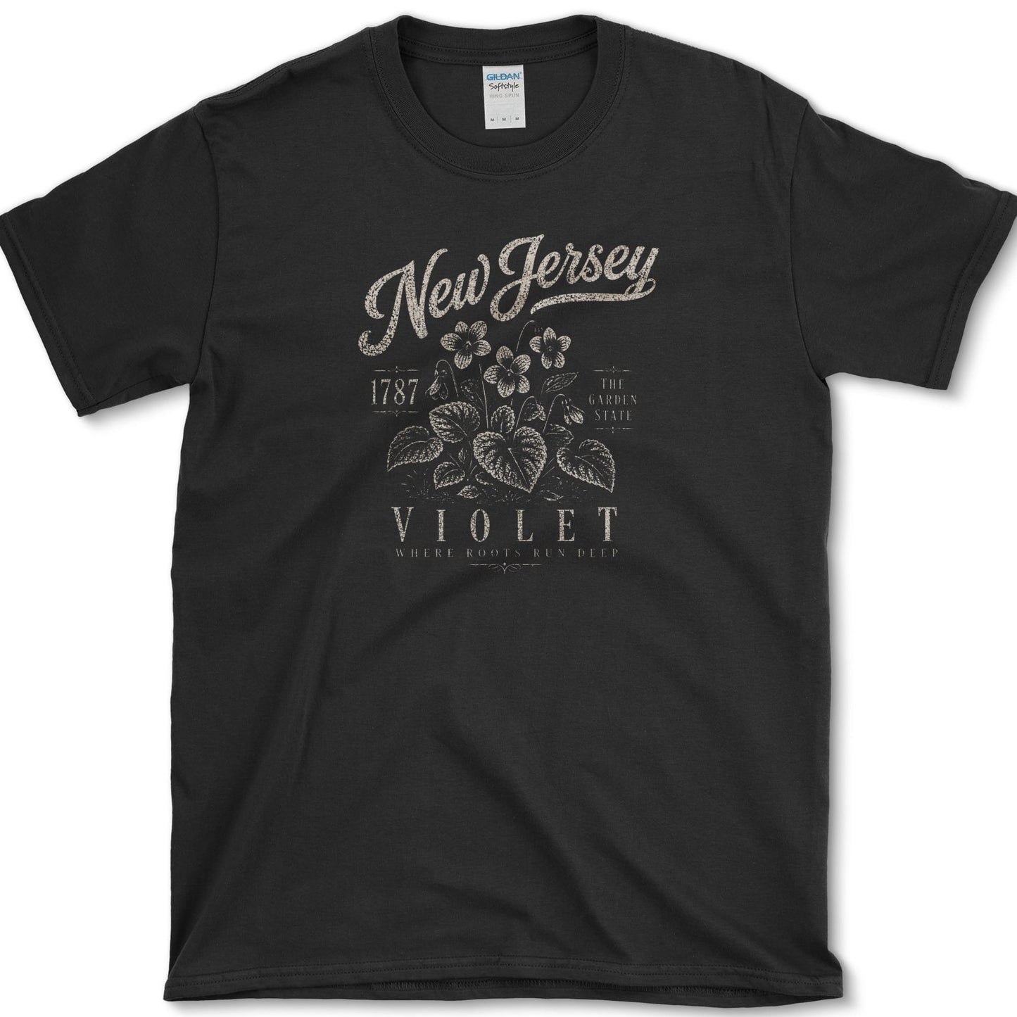 New Jersey Violet T-Shirt S / Black Essential Tees