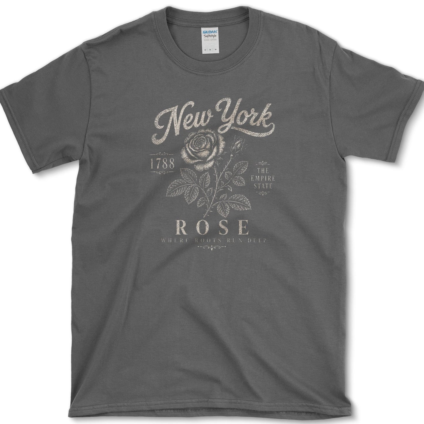 New York Rose T-Shirt S / Dark Heather Essential Tees