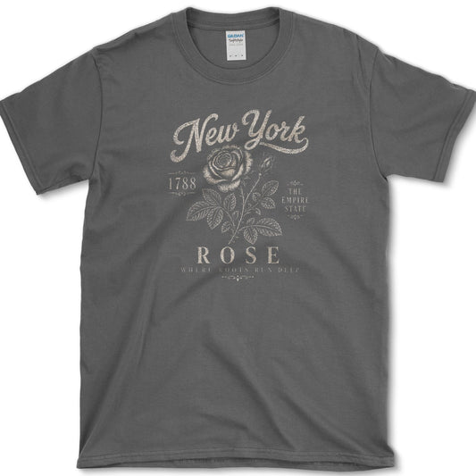 New York Rose T-Shirt S / Dark Heather Essential Tees