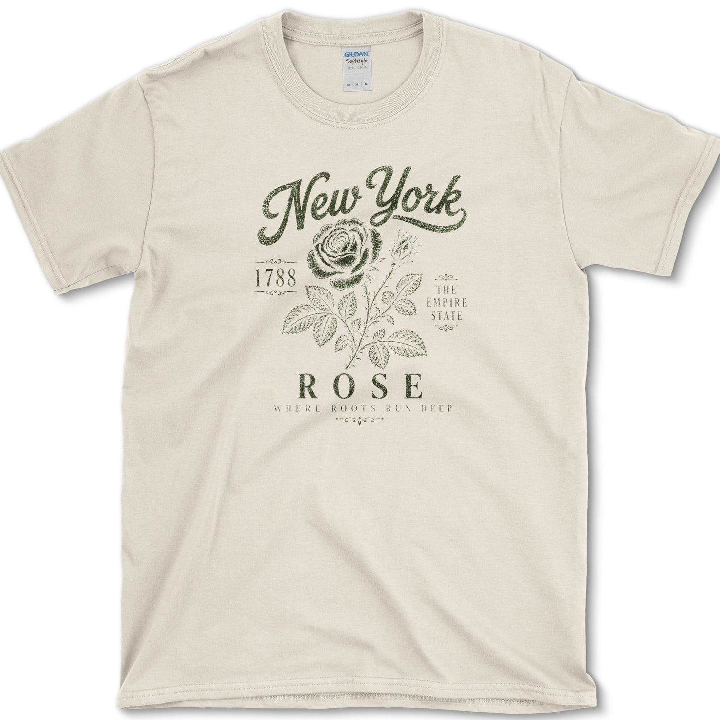 New York Rose T-Shirt S / Natural Essential Tees