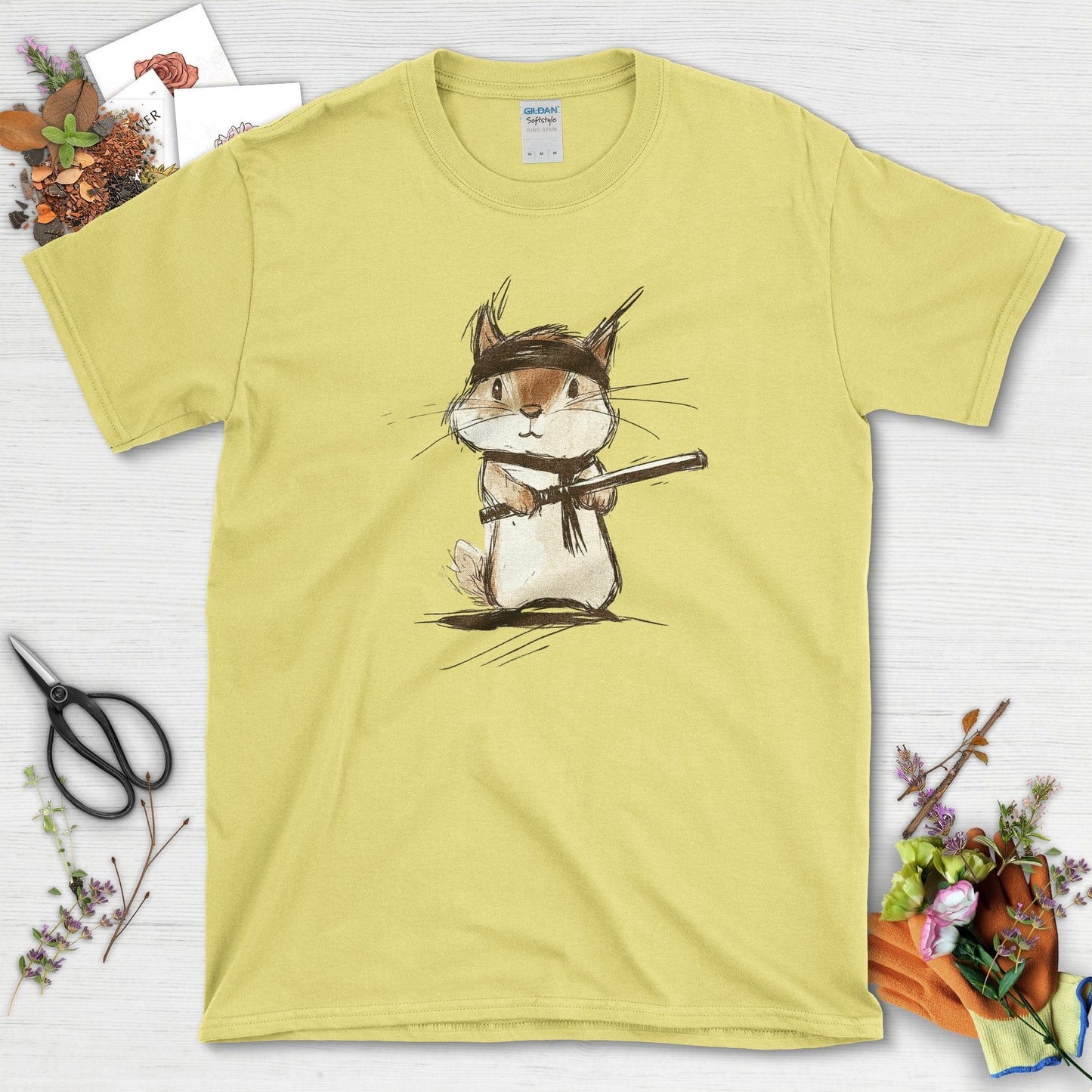 Ninja Squirrel T-Shirt Cornsilk / S T-Shirt