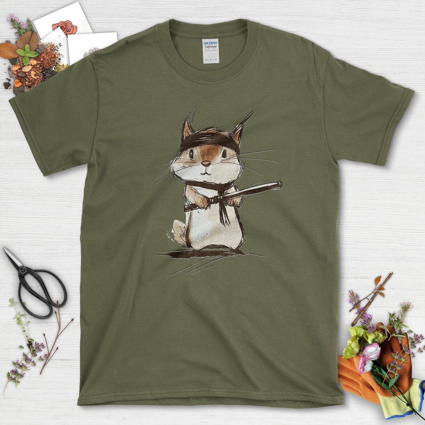 Ninja Squirrel T-Shirt Military Green / S T-Shirt