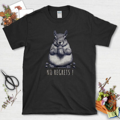 No Regrets Squirrel T-Shirt Black / S T-Shirt