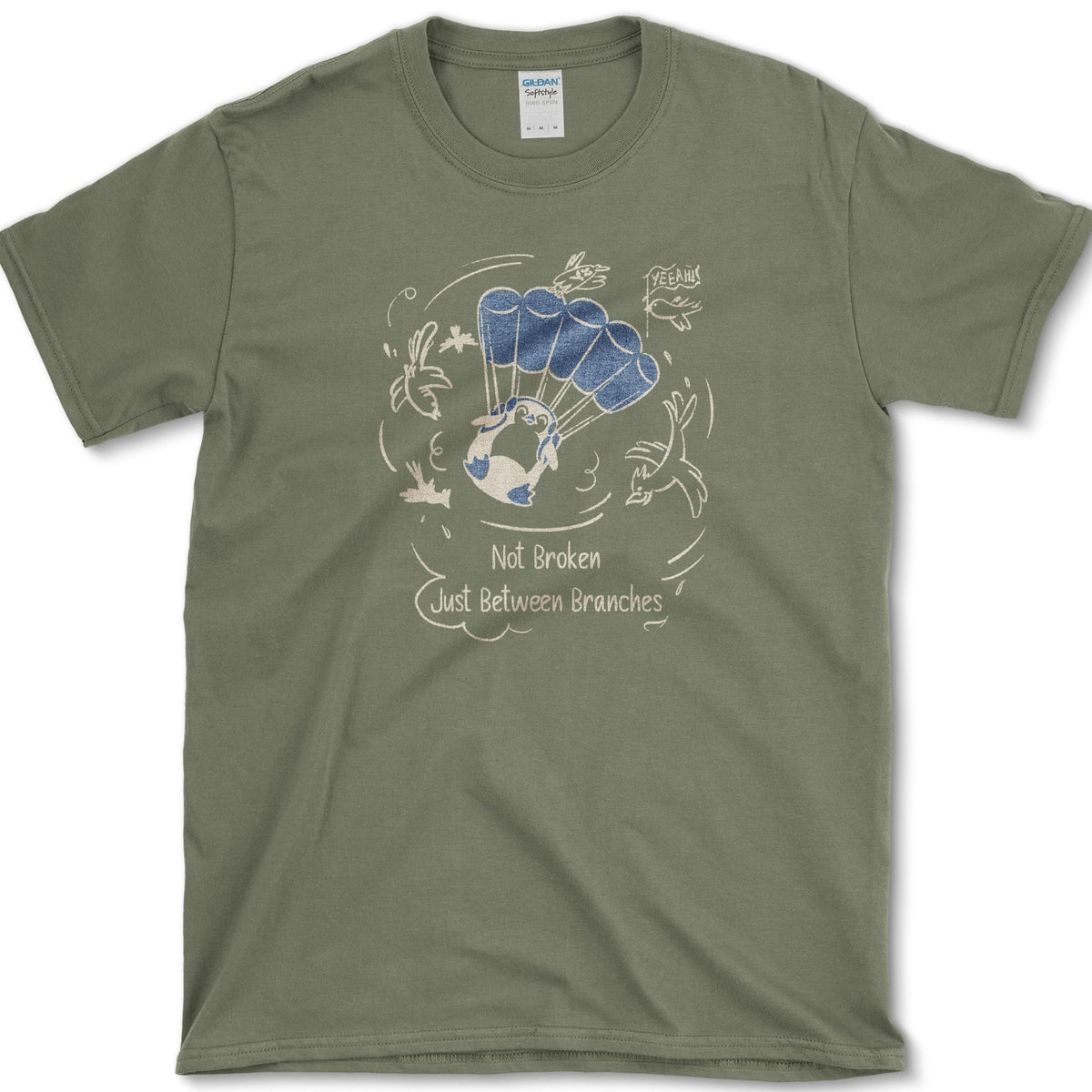 Not Broken Between Branches T-Shirt Military Green / S Essential Tees