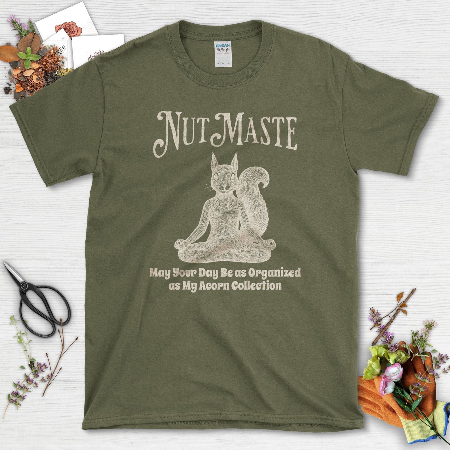 Nut Maste Acorn Collection T-Shirt Military Green / S Physical Item