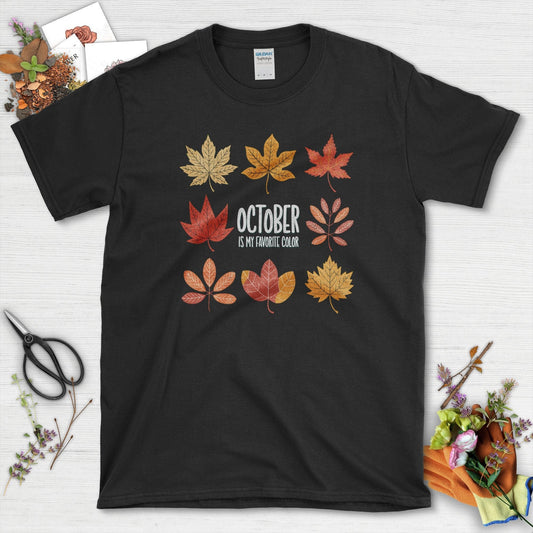 October My Favorite Color T-Shirt T-Shirts / S / Black Physical Item