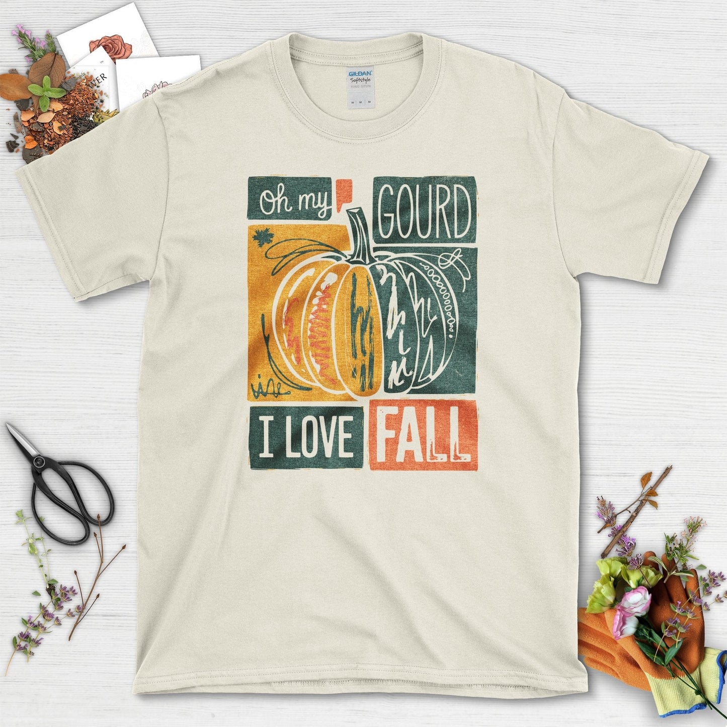 Oh My Gourd Fall T-Shirt T-Shirts / S / Natural Physical Item