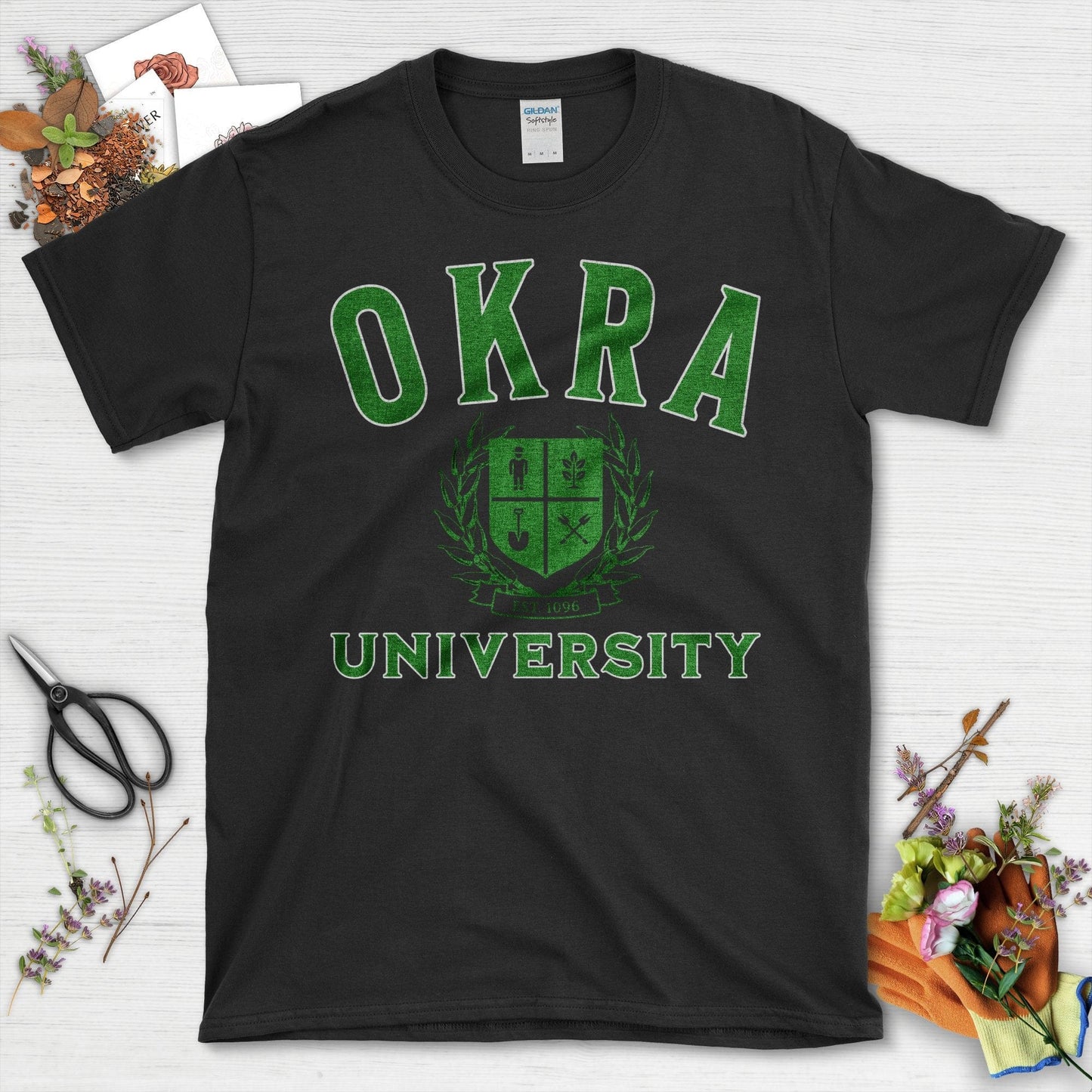 OKRA University Est 1096 Vintage Style T-Shirt Black / S T-Shirt