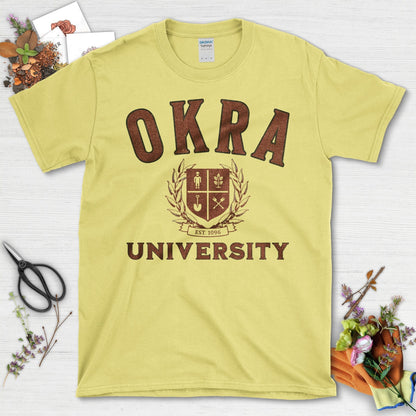 OKRA University Est 1096 Vintage Style T-Shirt Cornsilk / S T-Shirt