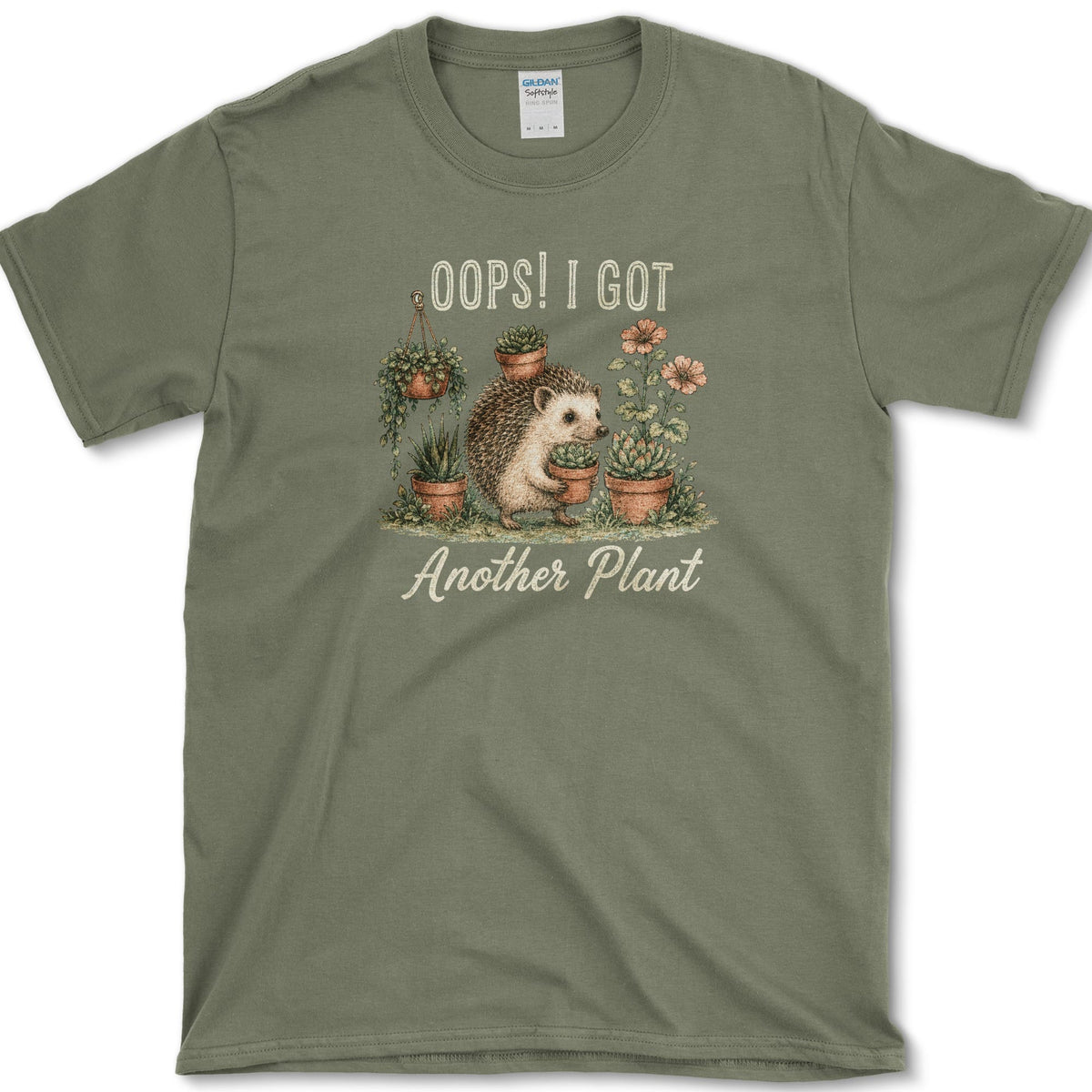 Oops Another Plant T-Shirt S / Military Green Essential Tees