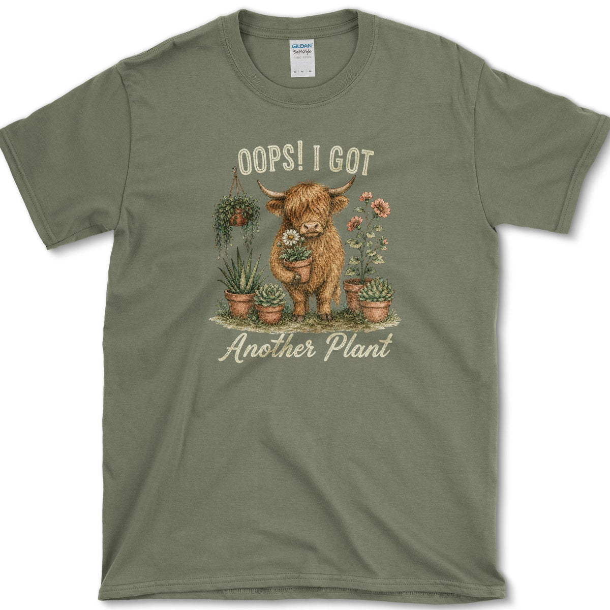 Oops Another Plant T-Shirt S / Military Green Essential Tees