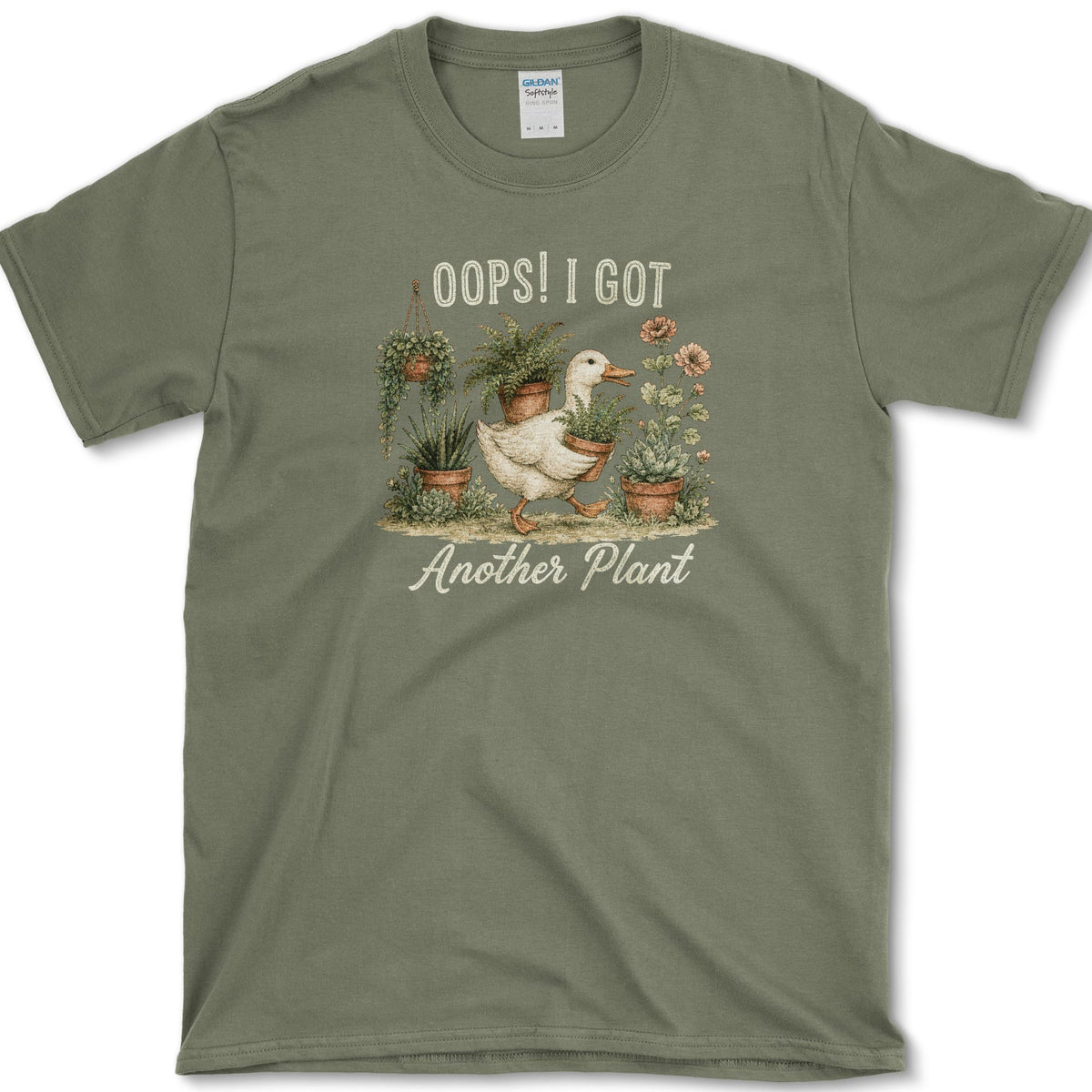 Oops Another Plant T-Shirt S / Military Green Essential Tees