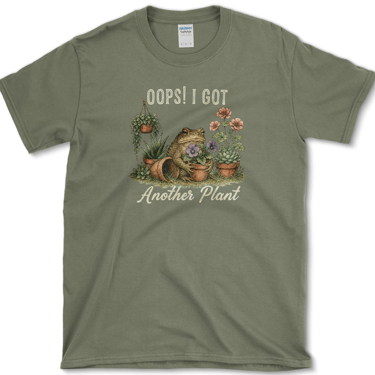 Oops Another Plant T-Shirt S / Military Green Essential Tees