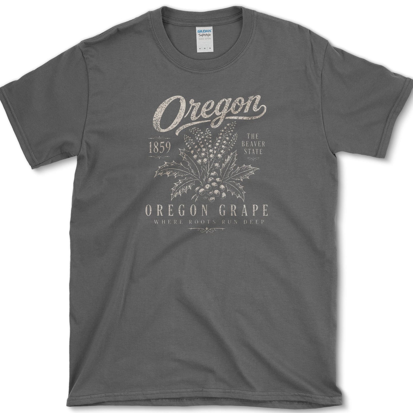 Oregon Grape artwork featuring Oregon grape and mahonia and Oregon state flower on a t-shirt