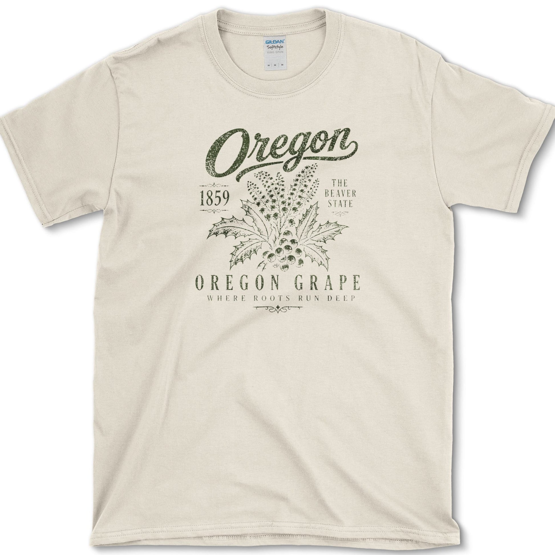 Oregon Grape artwork featuring Oregon grape and mahonia and Oregon state flower on a t-shirt