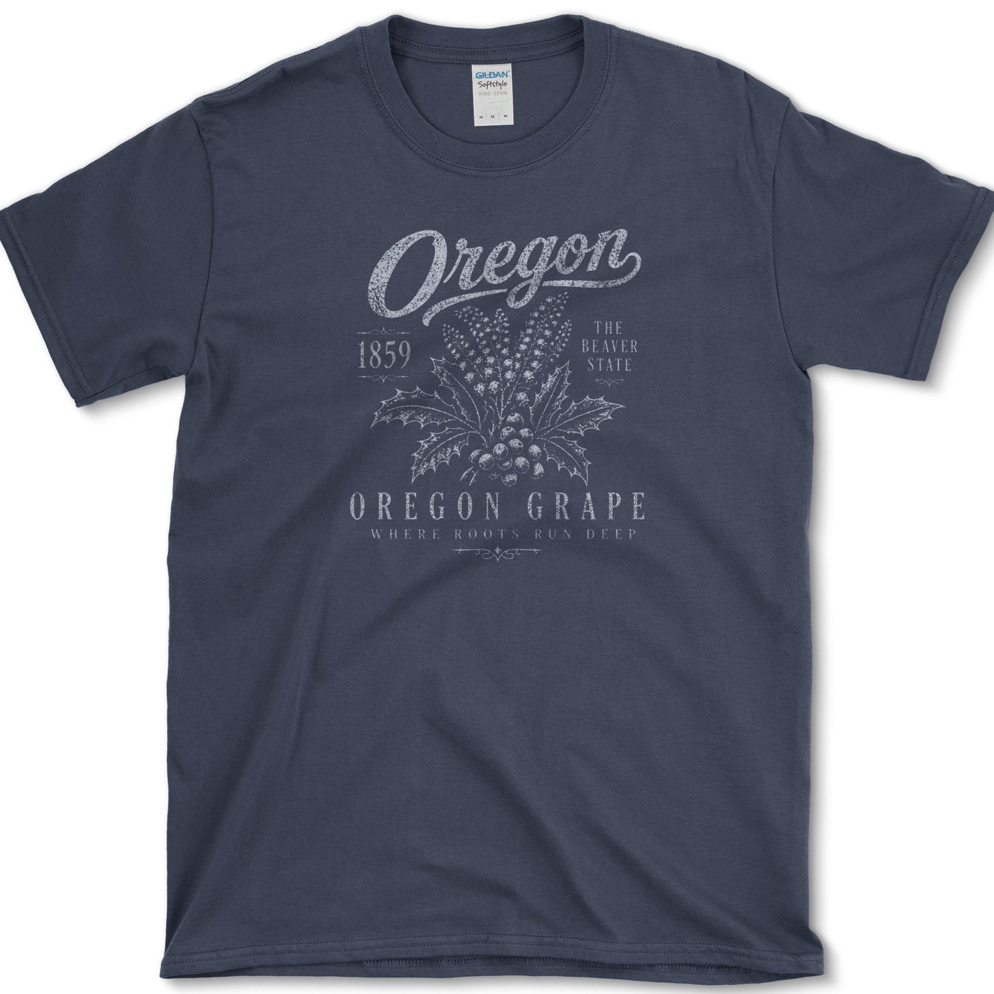 Oregon Grape artwork featuring Oregon grape and mahonia and Oregon state flower on a t-shirt