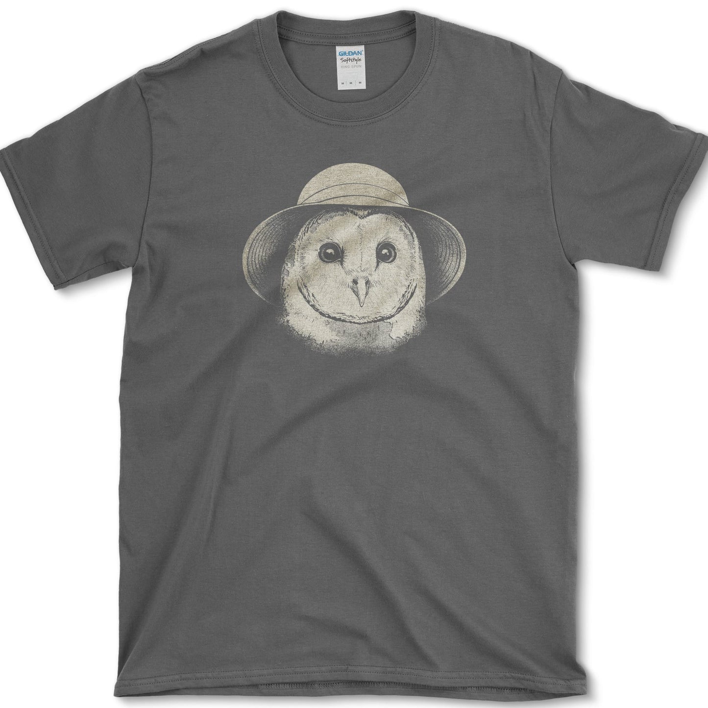 Owl in Sun Hat design featuring owl artwork on a t-shirt