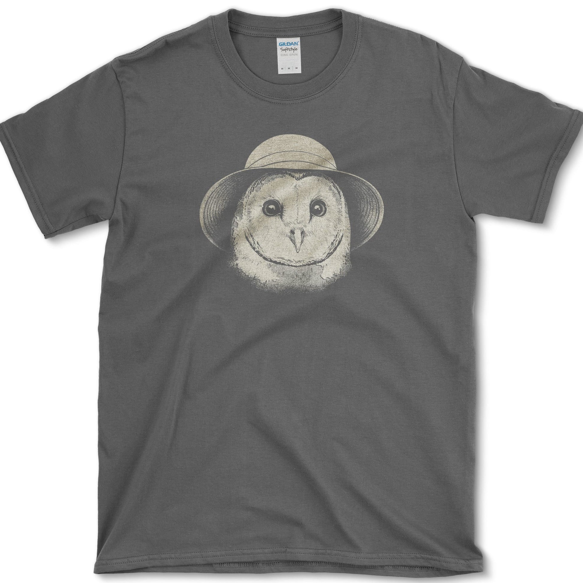 Owl in Sun Hat design featuring owl artwork on a t-shirt