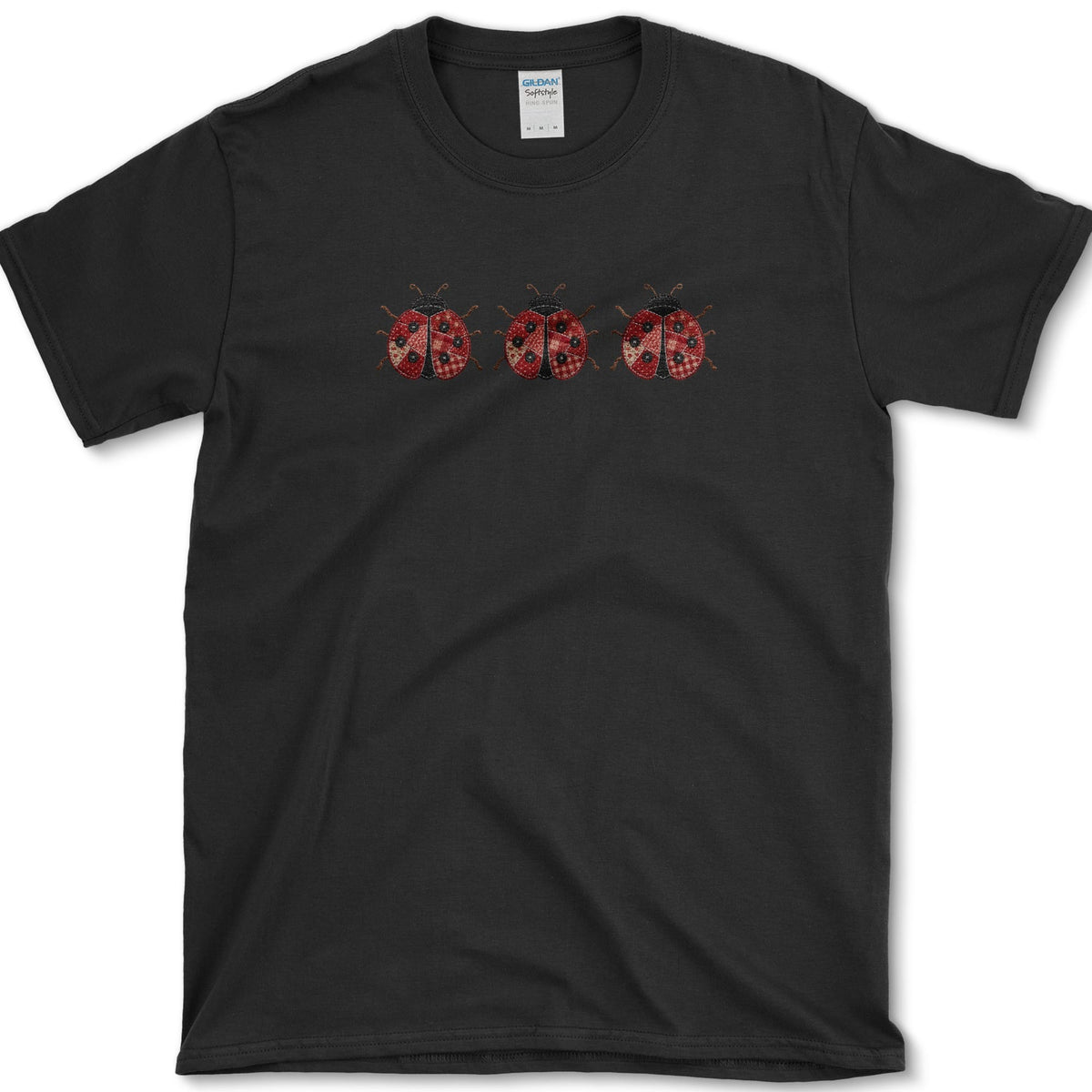 Patchwork Ladybug T-Shirt S / Black Essential Tees
