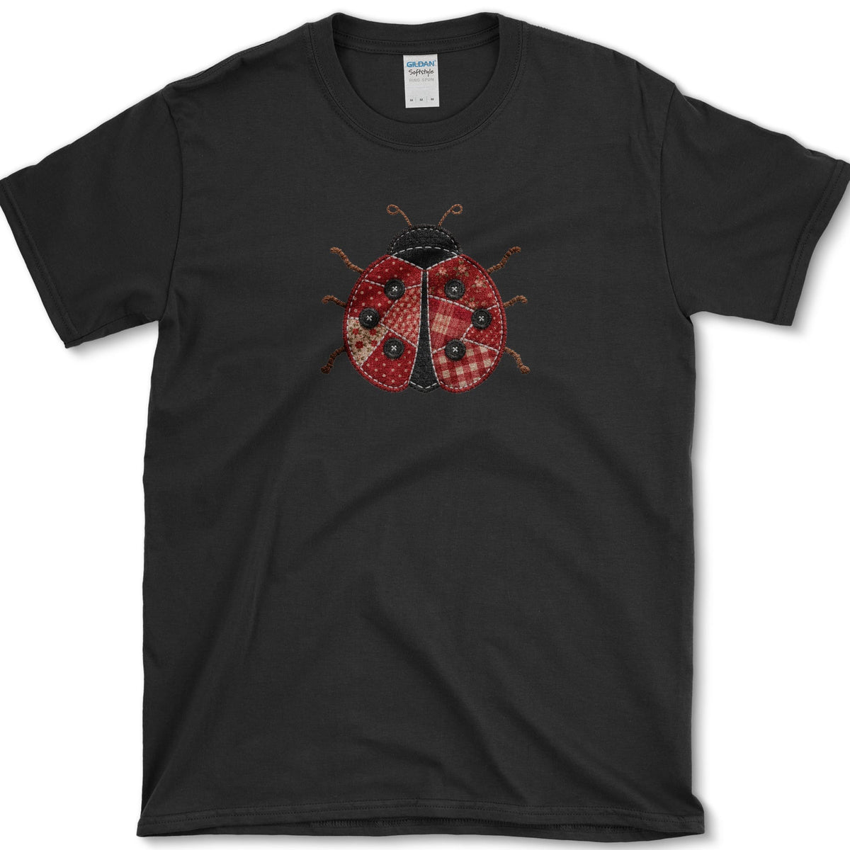 Patchwork Ladybug T-Shirt S / Black Essential Tees