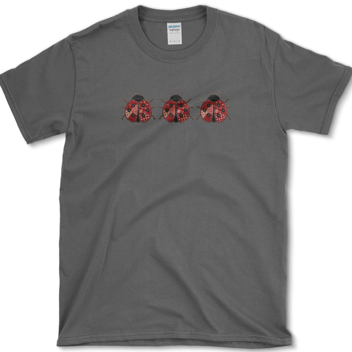 Patchwork Ladybug T-Shirt S / Dark Heather Essential Tees