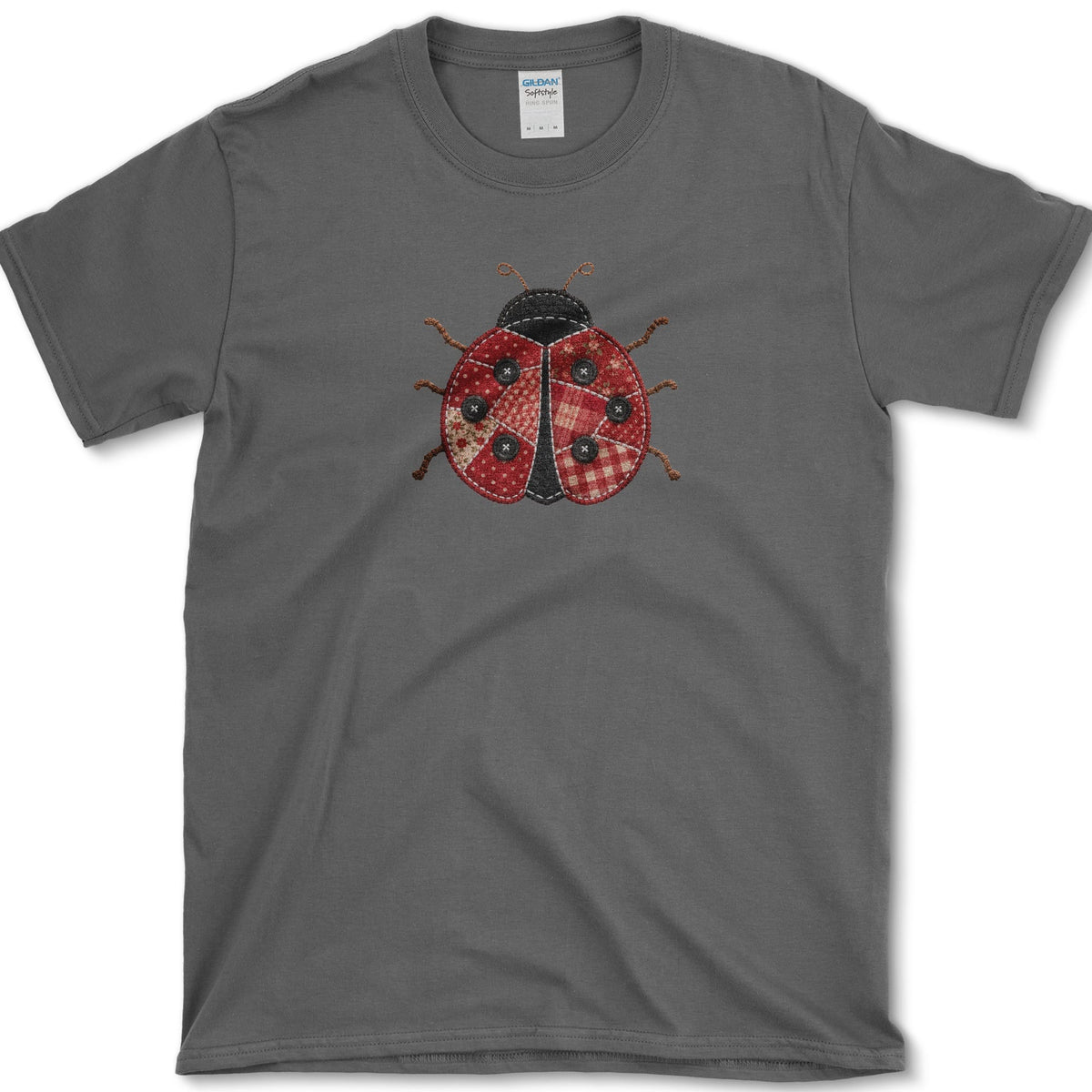 Patchwork Ladybug T-Shirt S / Dark Heather Essential Tees