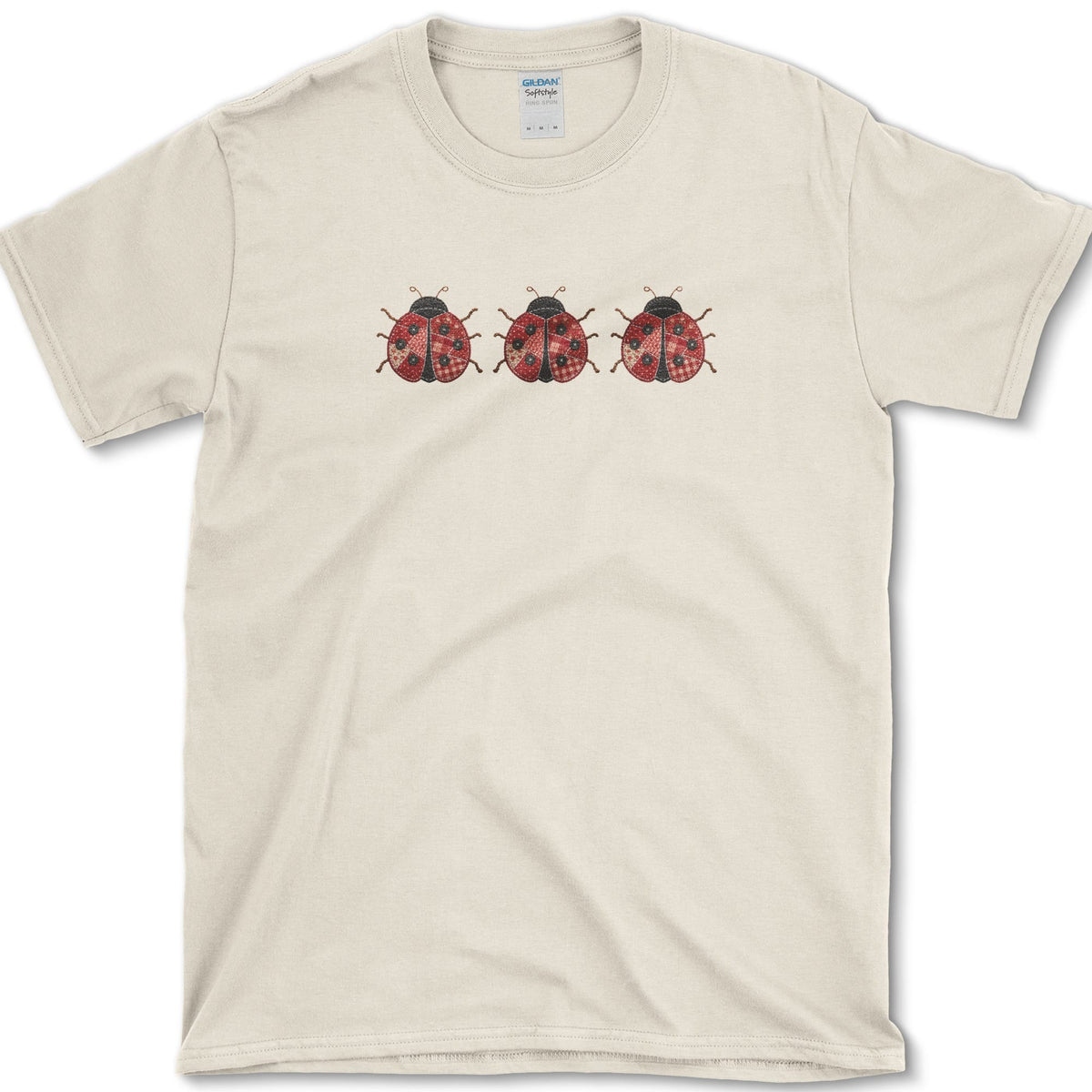 Patchwork Ladybug T-Shirt S / Natural Essential Tees
