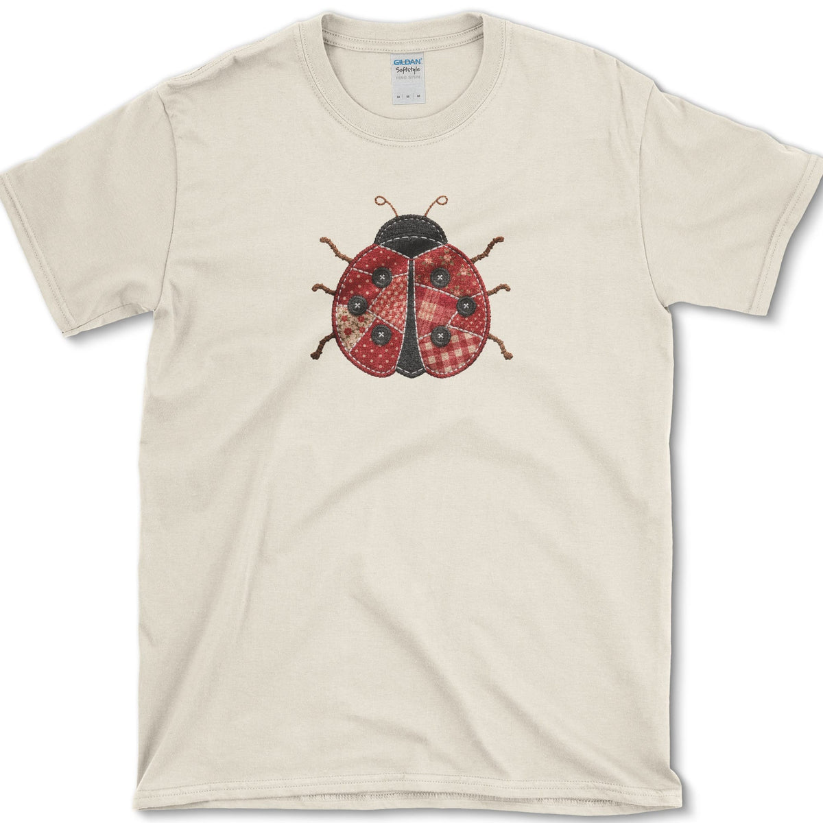 Patchwork Ladybug T-Shirt S / Natural Essential Tees
