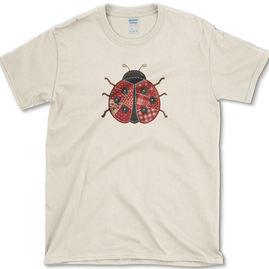 Patchwork Ladybug T-Shirt S / Natural Essential Tees