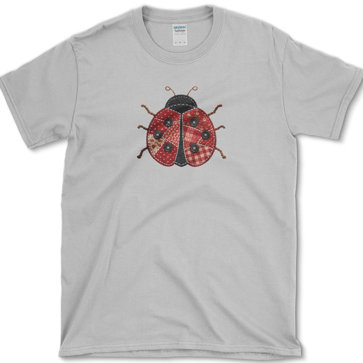 Patchwork Ladybug T-Shirt S / Sport Grey Essential Tees