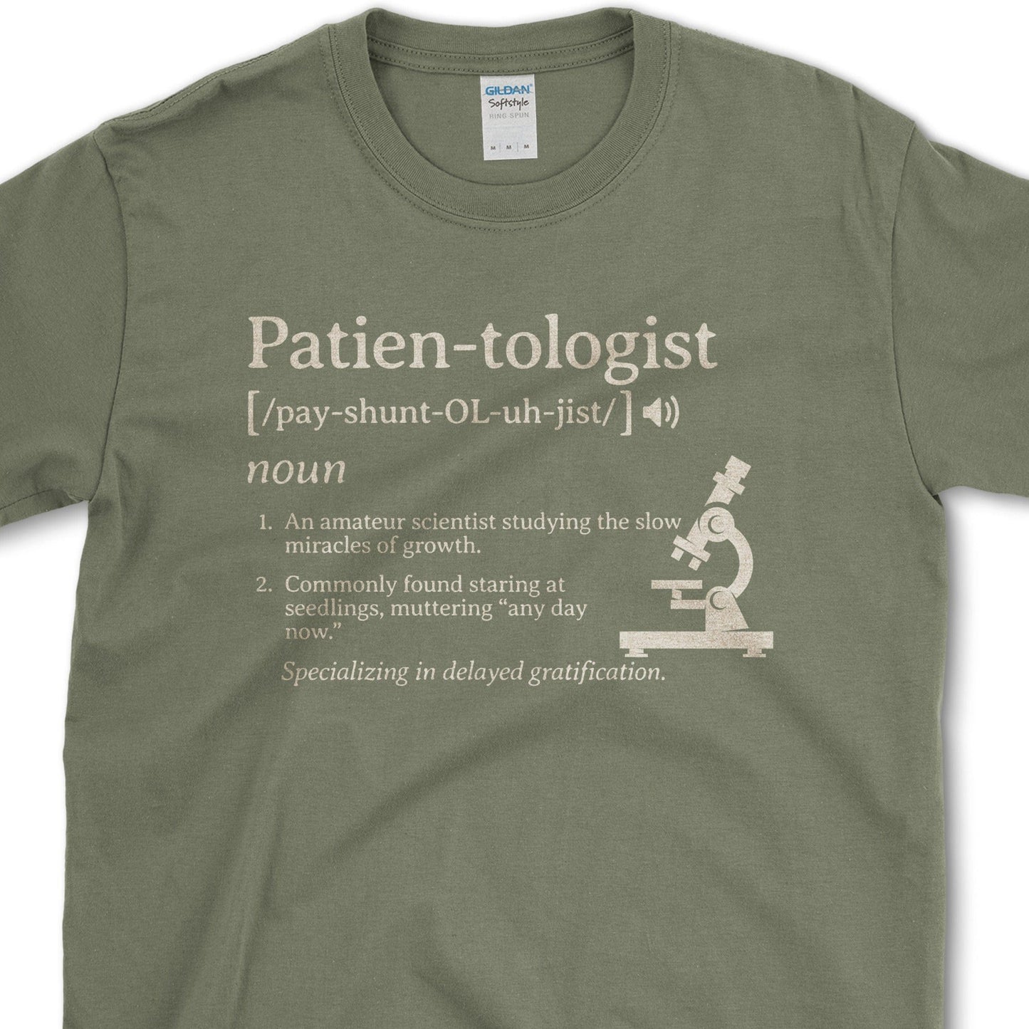 Patien-tologist T-Shirt Essential Tees / S / Military Green Physical Item