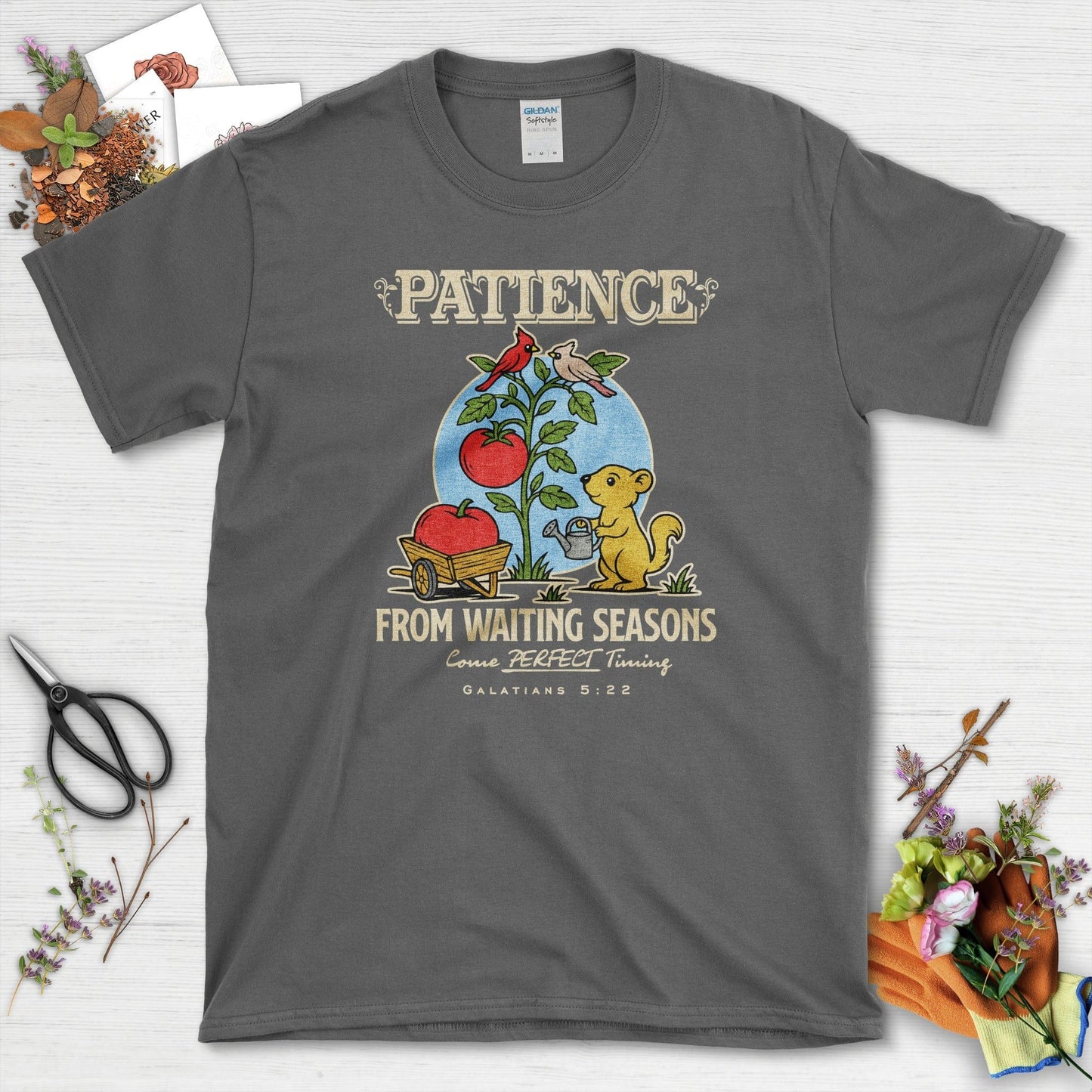 Patience from Waiting Seasons T-Shirt Essential Tees / S / Dark Heather Physical Item