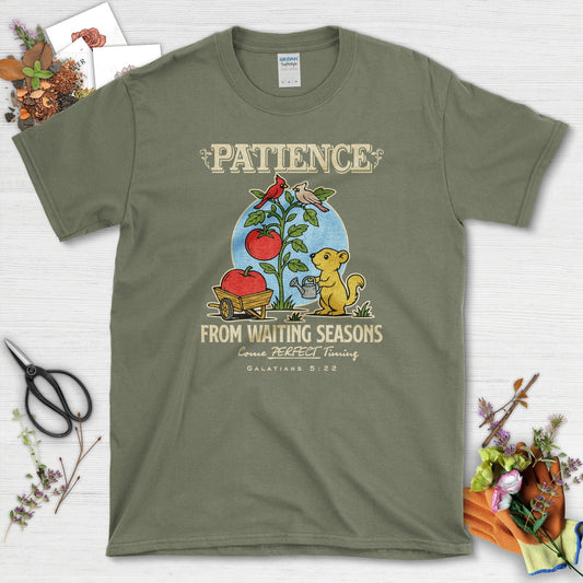 Patience from Waiting Seasons T-Shirt Essential Tees / S / Military Green Physical Item