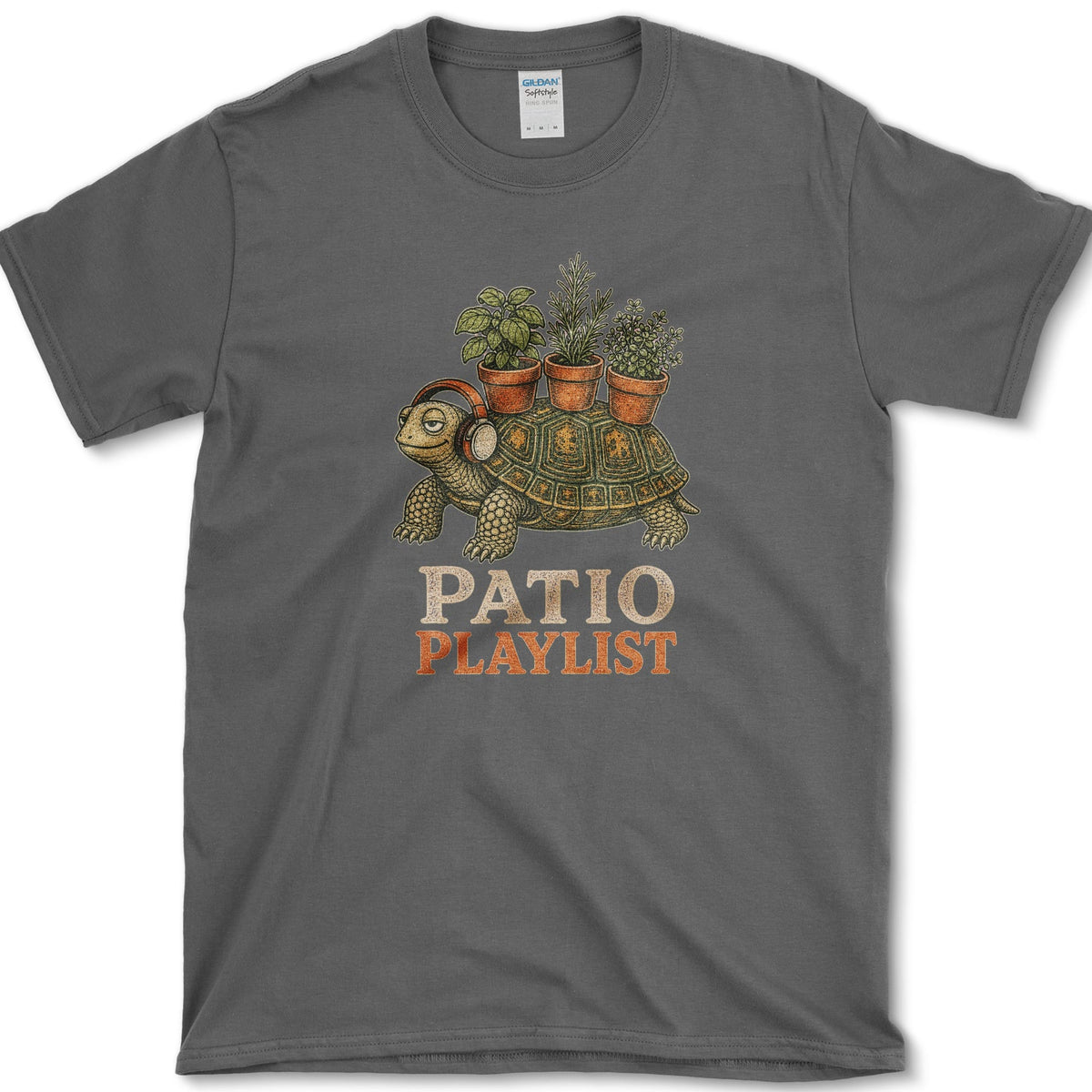 Patio Playlist T-Shirt S / Dark Heather Essential Tees